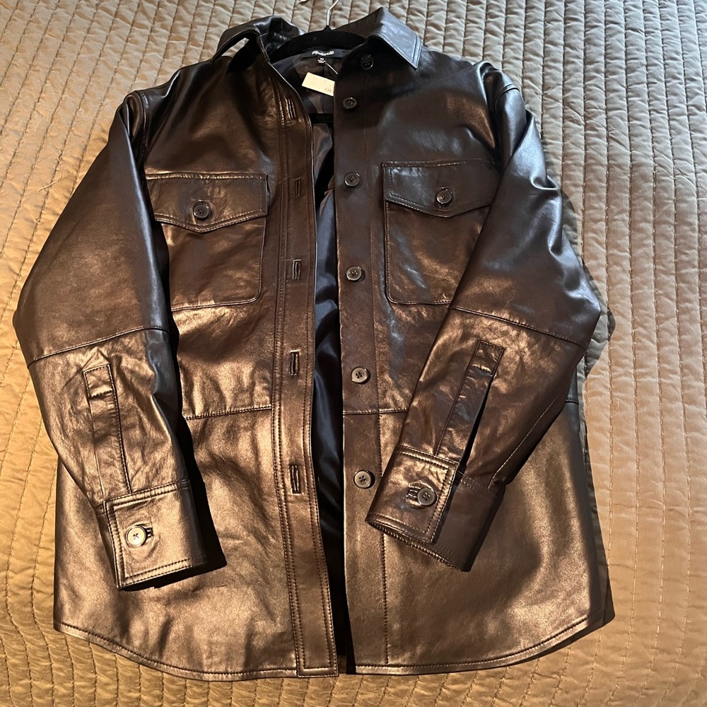 Madewell Black Lamb Leather Jacket XS